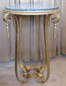 Gilded Iron Art Deco Table With Marble Top
