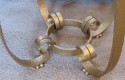 Gilded Iron Art Deco Table With Marble Top