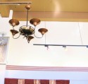 1940s Two-Tone Art Deco Chandelier • Copper And Brass