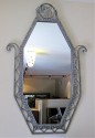 Art Deco Iron & Marble Console With Matching Mirror
