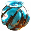 Original Blue spotted glass with iron in Lorraine style vase