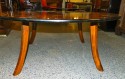 Great art deco custom-design round coffee table with multi color woods