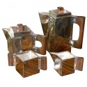 Outstanding unique cubist coffee/tea service by H.L. Linton Paris