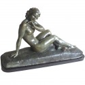Art Deco Bronze Statue, France 1930′s Classic reclining nude by Cipriani