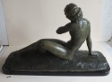 Art Deco Bronze Statue, France 1930′s Classic reclining nude by Cipriani