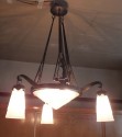 Unique Muller Freres French Art Deco Chandelier with Penguins