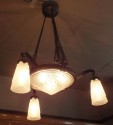 Unique Muller Freres French Art Deco Chandelier with Penguins