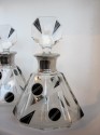 1930s Czech Art Deco Petite Crystal Decanter • Pair