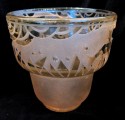 Signed Müller Frères Luneville. 1930s Art Deco Glass Vase 