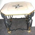 Stunning Art Deco Marble with Iron Regency Style Table
