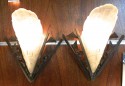 Original French iron and glass sconces modernist 1930′s