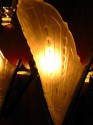 Original French iron and glass sconces modernist 1930′s
