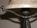 French Iron Table Lamp with Alabaster Shade