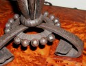 French Iron Table Lamp with Alabaster Shade