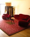 Art Deco Collection Custom Carpet • Red Floral with Center Frame