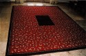 Art Deco Collection Custom Carpet • Red Floral with Center Frame