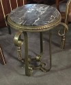 Green-Gold Patina Iron Table Art Deco Table