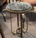 Green-Gold Patina Iron Table Art Deco Table