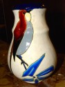 Catteau Era Ceramic Art Deco Vase with Bird
