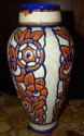 Catteau Era Ceramic Art Deco Vase with flower motif