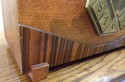 Striking Art Deco Mantle Clock with mixed wood foot