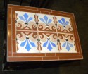 Custom Art Deco iron and tile end tables