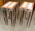 Custom Art Deco iron and tile end tables