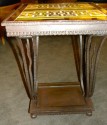 Custom Art Deco Iron and Tile End Table