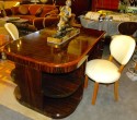Original French Macassar Art Deco Partners Desk