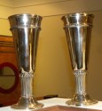 Silver-plate Art Deco Chalice Cups or Goblets pair