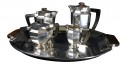 Christofle Gallia 5 piece Coffee Tea Service Luc Lanel 1930