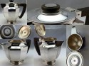 Christofle Gallia 5 piece Coffee Tea Service Luc Lanel 1930