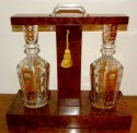 Art Deco Tantalus Set with Cut Crystal Decanters