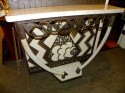 Art Deco Iron console with matching mirror and marble tusks 