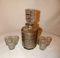 Art Deco Bohemian Stacked Glass Decanter