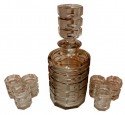 Art Deco Bohemian Stacked Glass Decanter