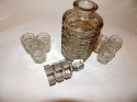 Art Deco Bohemian Stacked Glass Decanter