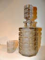 Art Deco Bohemian Stacked Glass Decanter