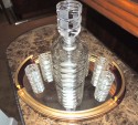 Art Deco Bohemian Stacked Glass Decanter