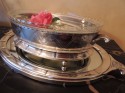 Art Deco Silver Centerpiece with Mirrored Tray