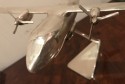Art Deco Nickel Vintage Twin Prop Cargo Airplane Model