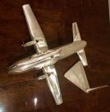 Art Deco Nickel Vintage Twin Prop Cargo Airplane Model