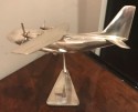 Art Deco Nickel Vintage Twin Prop Cargo Airplane Model