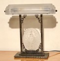 Rare Pierre D´Avesn French Art Deco Acid Etched Table Lamp