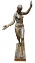 Classic Female Art Deco Statue by Listed Belgian Artist M. D'Haveloose