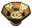 Catteau Geometric Large Pedestal Bowl Boch Belgian Ceramic