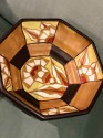 Catteau Geometric Large Pedestal Bowl Belgian Ceramic