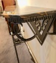 Art Deco Iron and Marble Grand Console Geometric French Style