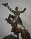 Maurice Guiraud Rivière & Etling Paris Bronze Cowboy at the Rodeo Art Deco Statue
