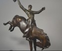 Maurice Guiraud Rivière & Etling Paris Bronze Cowboy at the Rodeo Art Deco Statue